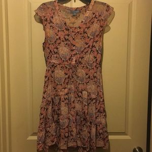 Amthroplogie lil paisley floral pink black dress
